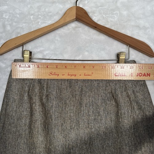 Kasper 6 Tan Brown Skirt Suit Tweed Career Cocktail Excellent - Picture 11 of 16