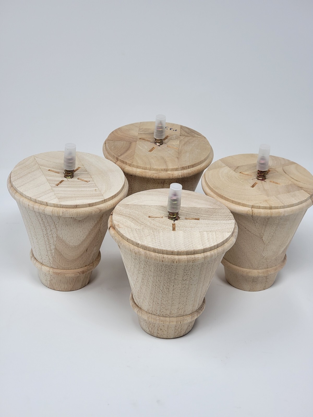 Unfinished Bun Feet Sofa Furniture 5 Inch Set of 4 Maple Wood Bun Feet Tapered 