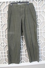 Vintage Lands End Pants Mens 33 Green Corduroy USA Made Casual Preppy Men 33x27