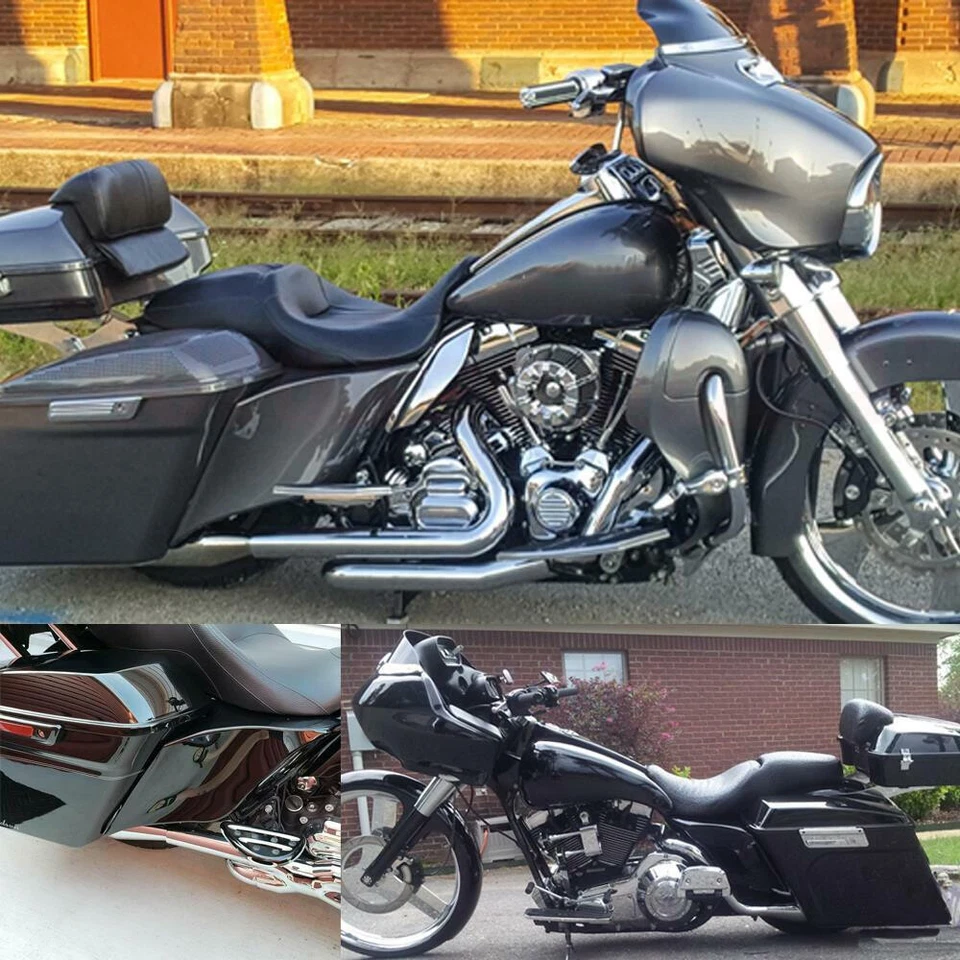 Panel de cubierta de batería lateral para motocicleta compatible con Harley Touring Street Glide 2009-13 Foto 3 de 4