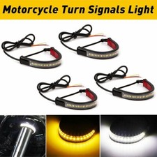 4pcs Motorcycle Led Flexible Strip Light Drl Turn Signal White Amber Switchback 4pcs Motorcycle Led Flexible Strip Light Drl Turn Signal White Amber Switchback