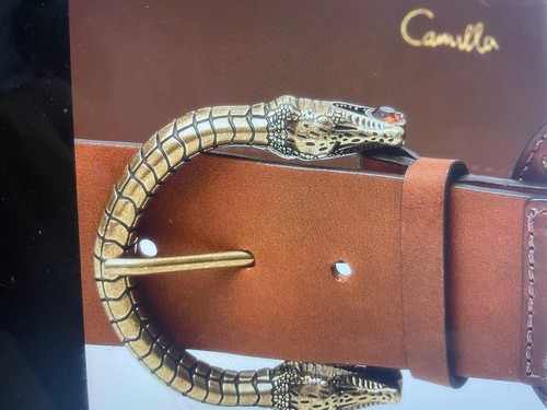 Camilla Franks Kaftans Tan Cinched Leather Belt Size M/L NWT - Picture 3 of 14
