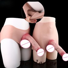 Silicone Lifelike Hollow Pants Skin Feeling Penis Extender Sleeve Pants for Men