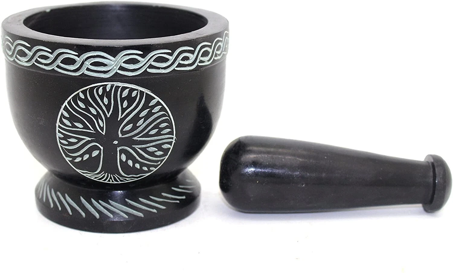 Tree of Life Soap Stone Mortar and Pestle