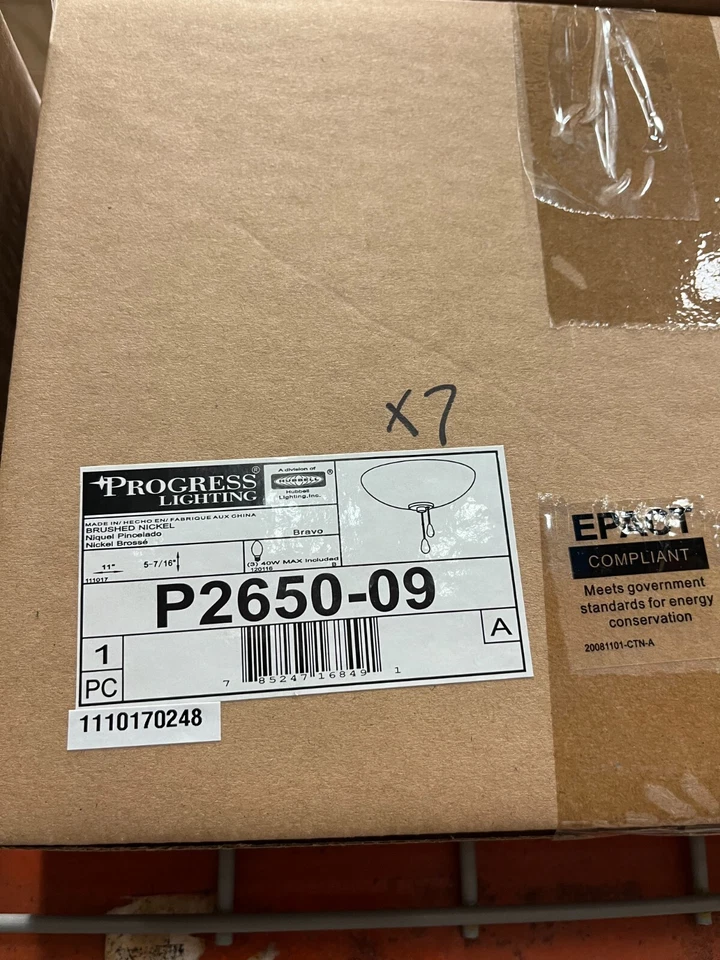 P2650-09 Progress Lighting Bravo Cepillado Ni Ventilador de Techo Luz 3 40W MAX M169 Foto 4 de 4