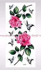 rose butterfly temporary tattoo waterproof fake tattoos