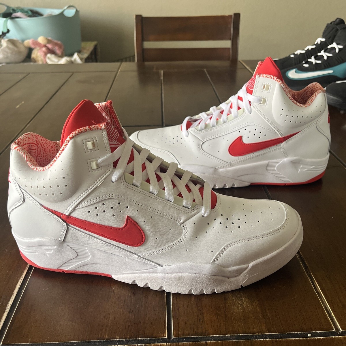 Nike Air Flight Lite pippinHigh Mens White Red Basketball Shoes Retro 329984-103 Nike Air Flight Lite High White - 329984-103 for Sale  main image 4
