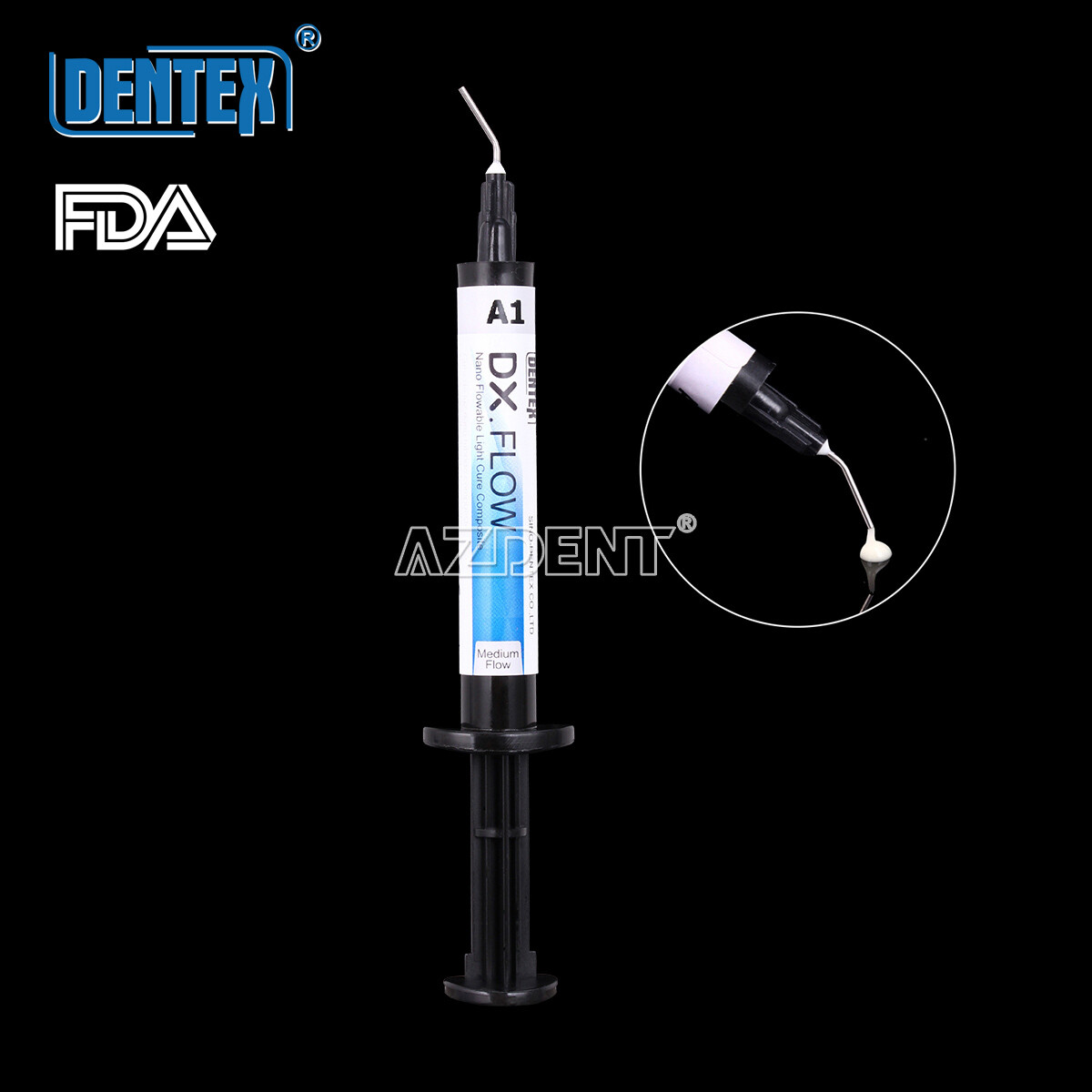 Dentex Flowable Light-Cure Composite Resin - Medium Flow, Shades A1/A2/A3, 3g Syringe 6 thumbnail image