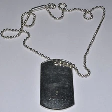 Gucci Sterling Silver Dog Tag Ball Chain Pendant Necklace 23"