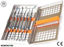 SINUS LIFT CURETTES SET OF 6 WITH STERILIZATION CASSETTE CE