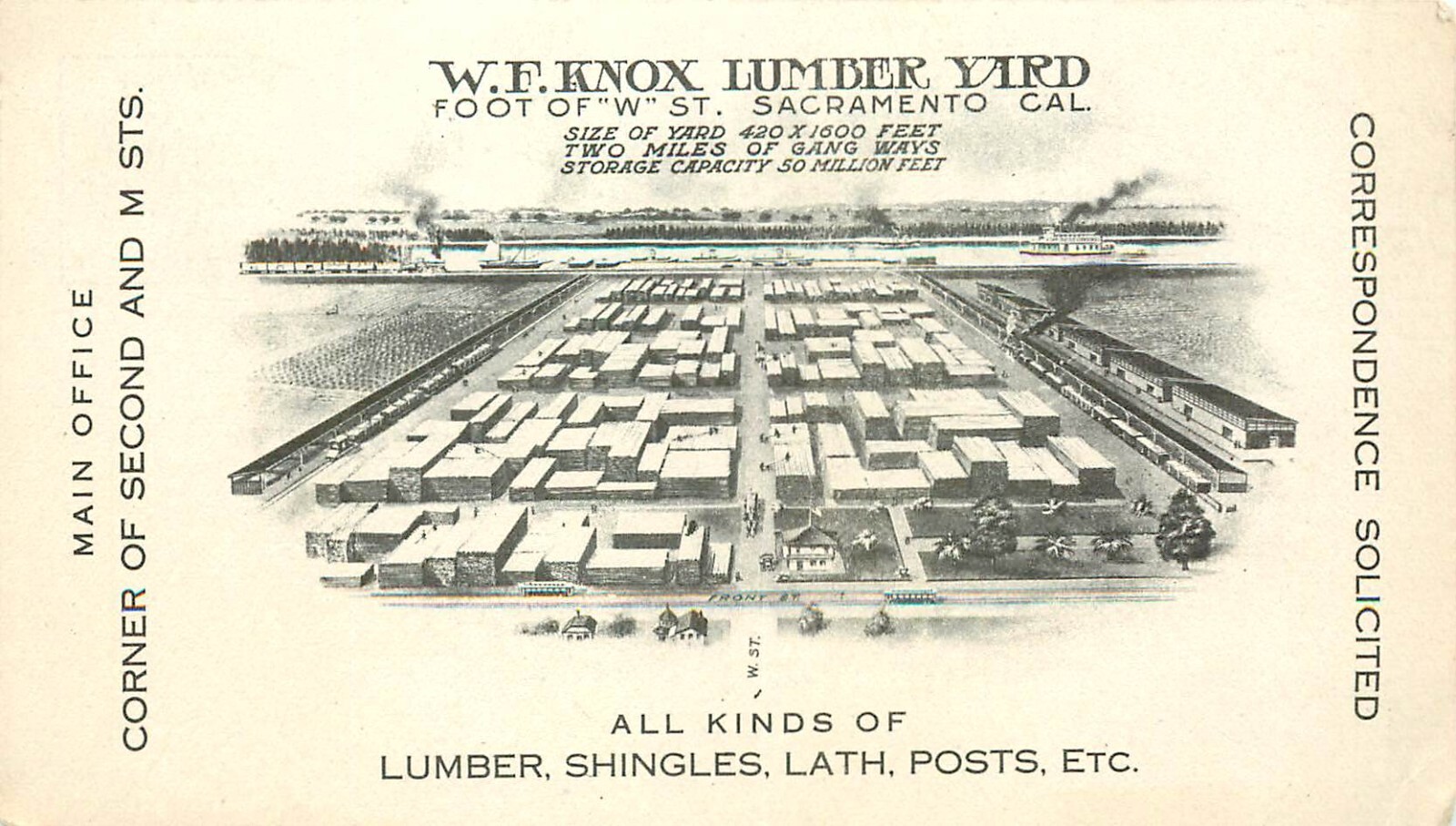 KNOX LUMBER YARD, SACRAMENTO, CALIFORNIA, VINTAGE POSTCARD (R547) eBay