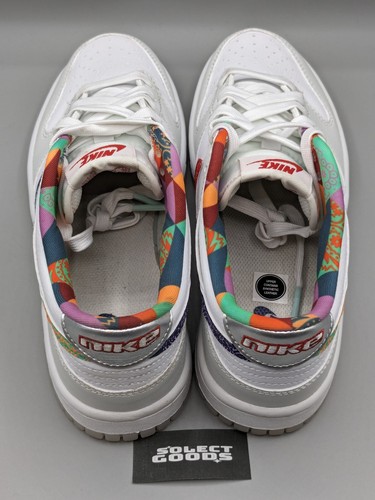 Nike Dunk Low Shoes White Multi-Color Paisley FN8913-141 Size 4.5Y Women Size 6 - Picture 5 of 10