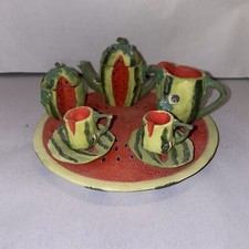 Mini Watermelon with Snail Details Tea Set - Removeable Parts