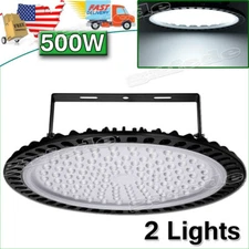 2Pcs 500W UFO LED High Bay Lights Factory Warehouse Shop Light Fixture Lighting
