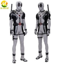 Deadpool Cosplay Costume Wade Winston Wilson Grey Suit Halloween Outfit for Men