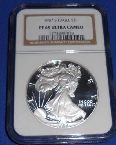 1987 S AMERICAN SILVER EAGLE NGC PF 69 ULTRA CAMEO - NICE!!!