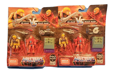 Mega Construx He-Man vs Beast Man MASTER OF THE UNIVERSE BLOKS LEGO ''LOT OF 2''