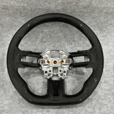 Customized Carbon Fiber Black Leather Steering Wheel For 2018-2020 Ford Mustang