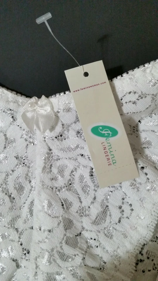 NWT Femina Lingerie Lot of 3 Lace High-Leg Panties L Black White Beige New! - Image 2 of 4