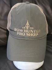 1990 Bow Hunter Pro Shop Gray Adjustable Mesback Baseball Cap Hat by Outdoor Cap