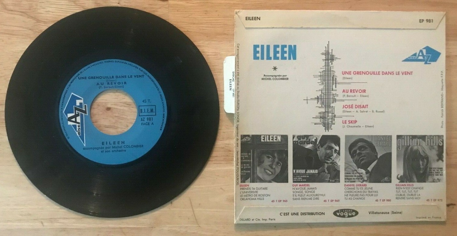 45 7" FRENCH EP YEYE GIRL EILEEN UNE GRENOUILLE DANS LE VENT