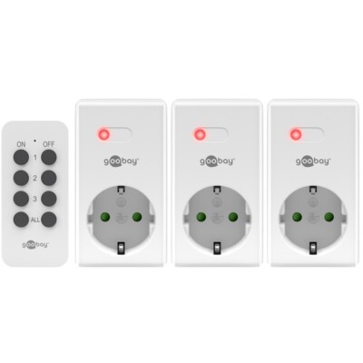 3x Funksteckdose mit 1x Fernbedienung 230V~ 5A Schutzkontaktbuchse 1100 Watt