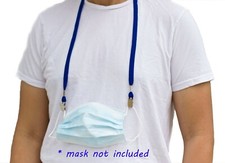 LANYARD FOR YOUR FACE MASK EASY CLIP TO HANG YOUR MASK BLUE COLOR - LOT 10 PCS