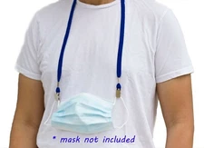 LANYARD FOR YOUR FACE MASK EASY CLIP TO HANG YOUR MASK BLUE COLOR - LOT 5 PCS