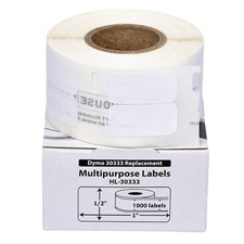 DYMO 30333 Direct Thermal Multipurpose Labels (1/2" x 1") - (1) Roll of 1,000