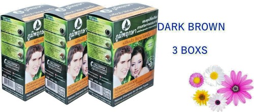 Champú para teñir el cabello Poompuksa color natural permanente instantáneo orgánico herbal x3 - Imagen 15 de 20