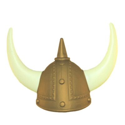 Adult Plastic Norwegian Medieval GOLD Viking Helmet Costume Hat