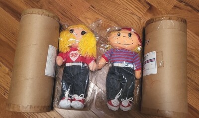 Vtg ''JOY'' Cone Co Ice Cream  Advertising Boy Girl Cloth 12''Dolls Original Box 2