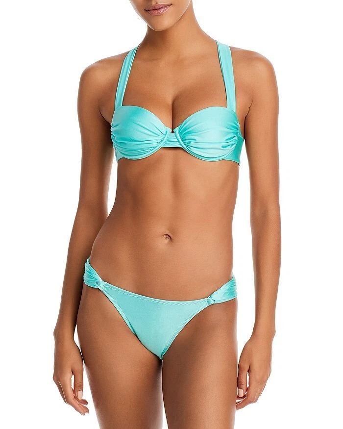 Top de bikini con aros acanalados Aqua Swim L67930 para mujer talla XS Foto 2 de 4
