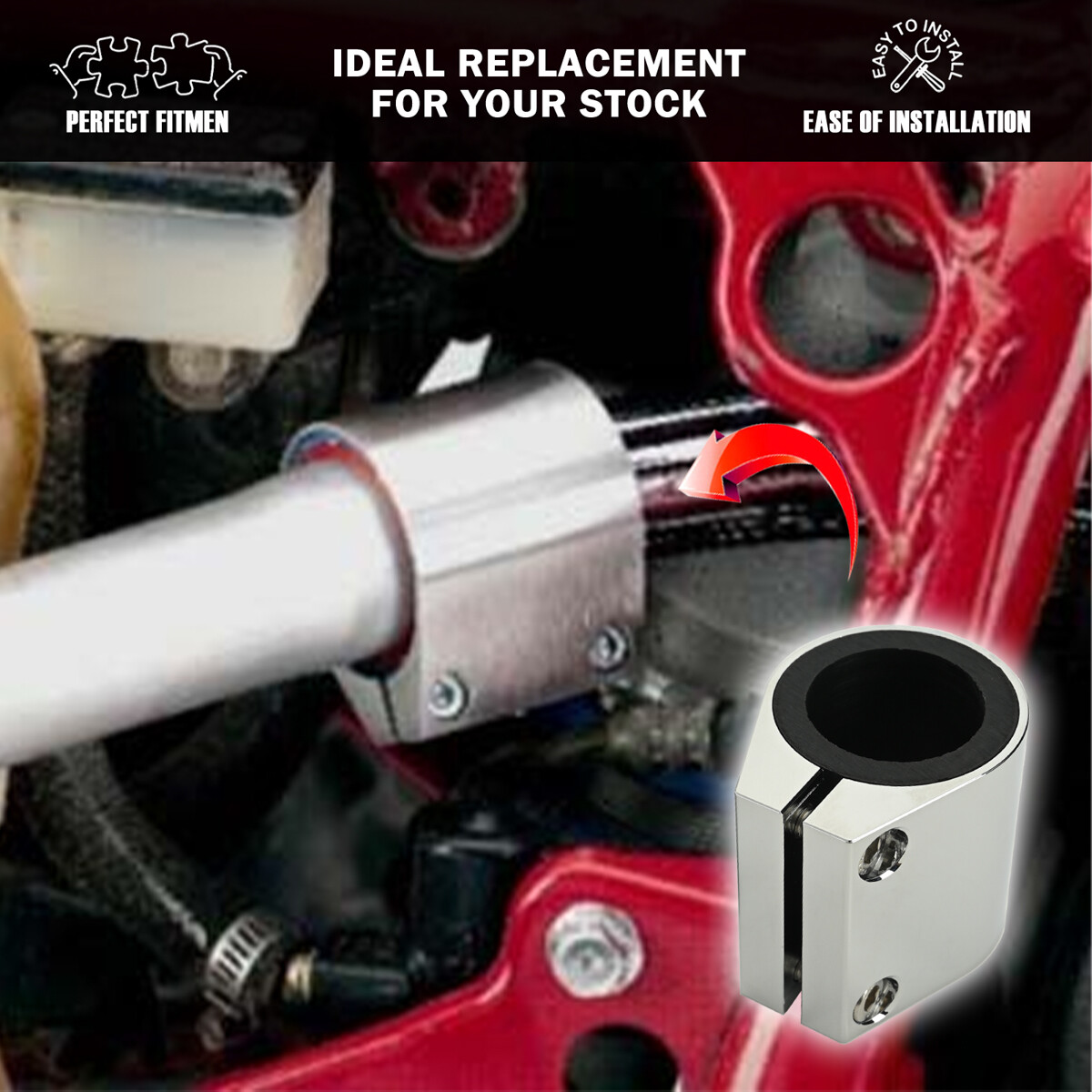 2PCS Aluminum 1" Exhaust Pipe Clamp Connectors Kit For Yamaha Banshee