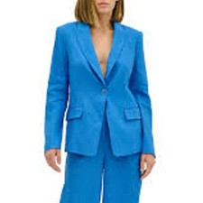 Milly Avery Linen Single Button Notched Blazer Sky Blue 17oj00 Size 0 Xs New