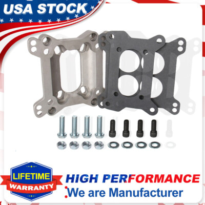 ADAPTERS 2 BARREL TO 4 BARREL INTAKE MANIFOLD CARBURETOR THROTTLE PLATE TWO FOUR