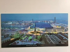 POST CARD OF BARCELONA PORT AREA OF BARCELONETTA IN NIGHT AERIA PICTURE
