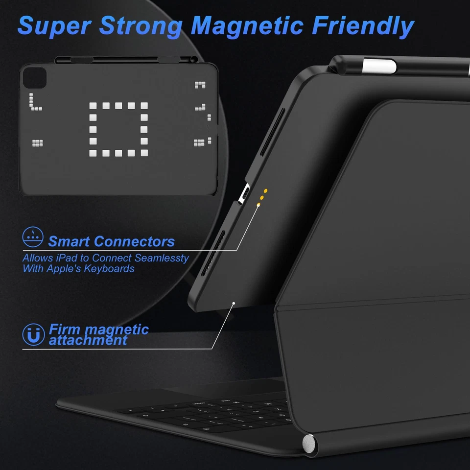 Magnetic Case for Ipad Pro 11 13 2024 M4 Air 6 Air 4/5 Ipad Pro 12.9 Magic Keybo - Image 3 of 4