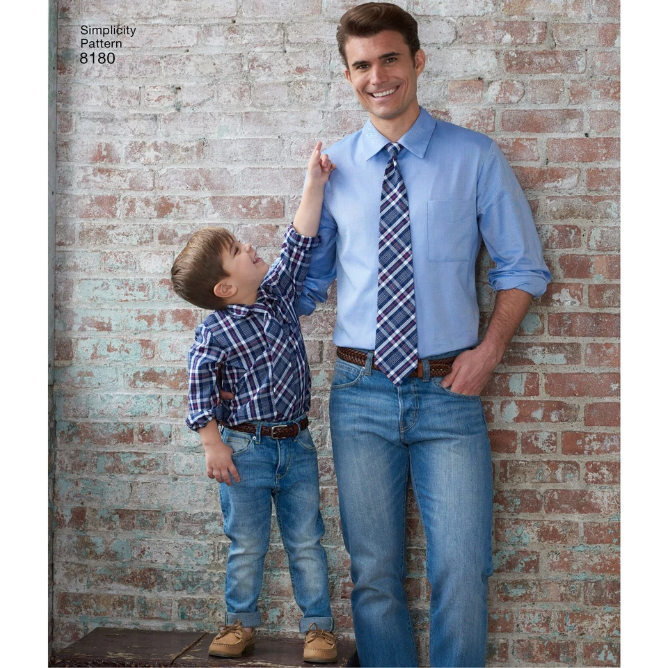 Simplicity 8180 HERREN & Jungen Hemd Boxer & Krawatte Nähen Muster Größe S-L - Bild 3 von 4