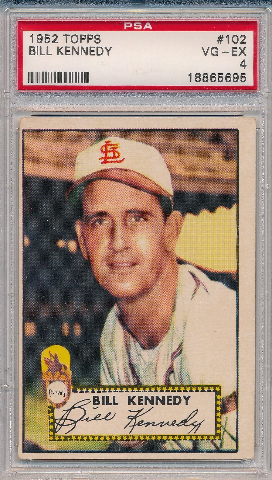 1952 TOPPS #102 BILL KENNEDY - PSA 4 VG-EX (SVSC)