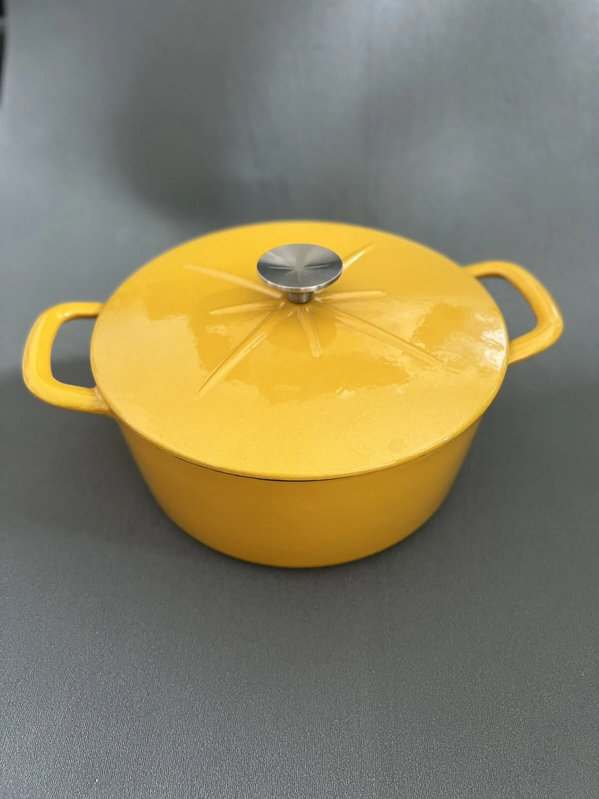 Cook's Essentials Dijon/yellow Sparkle Enamel Cast-Iron 3-qt Dutch