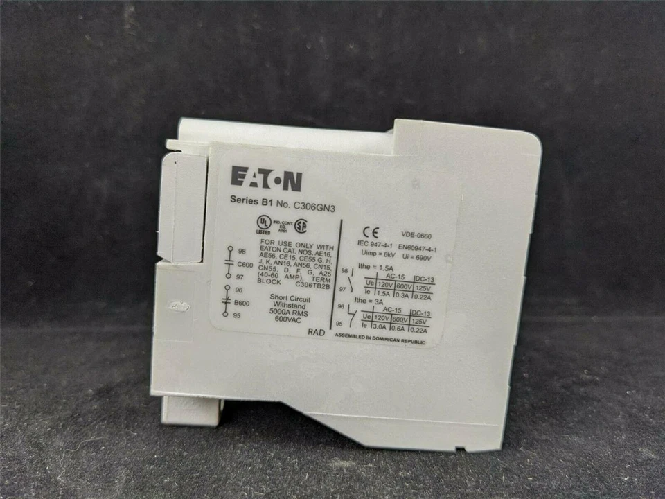 CUTLER HAMMER C306GN3B 600 VAC, Replaces C306GN3, W/Load LUGS, Thermal Overload - Image 4 of 4