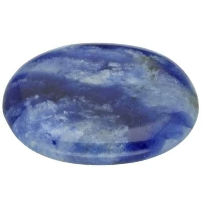 LEBENSQUELLE PLUS Sodalite Disc Stone | Flat Gemstone Massage Stone Fidget
