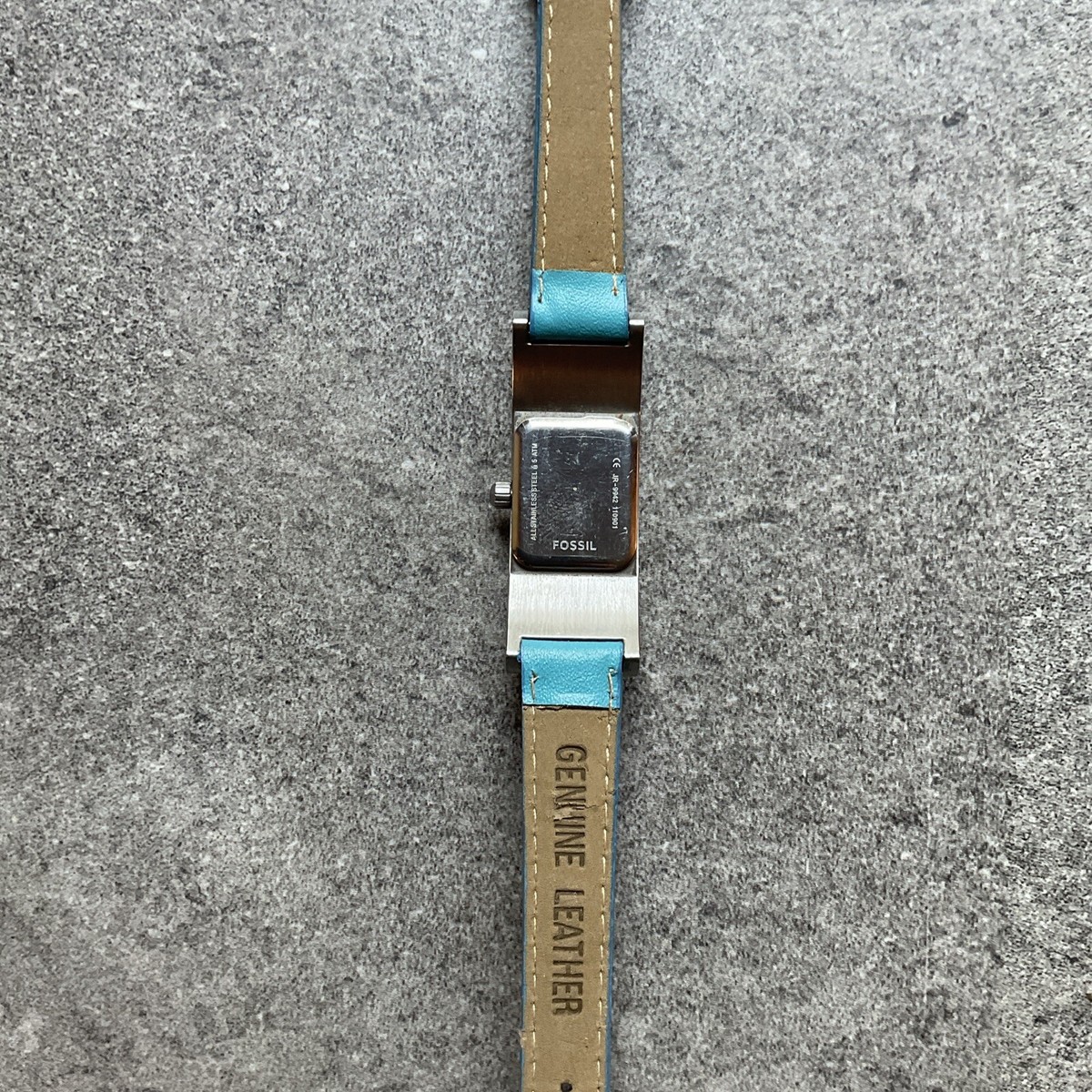 Rare Fossil Womens Watch 16mm Stainless Steel Case W/Wood 