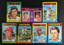 1975 Topps Baseball Lot 7 Cards Mickey Mantle Maury Wills MVP