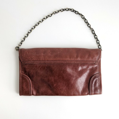 Vintage Brown Leather Via Spiga Shoulder Purse with chain strap - Picture 2 of 9