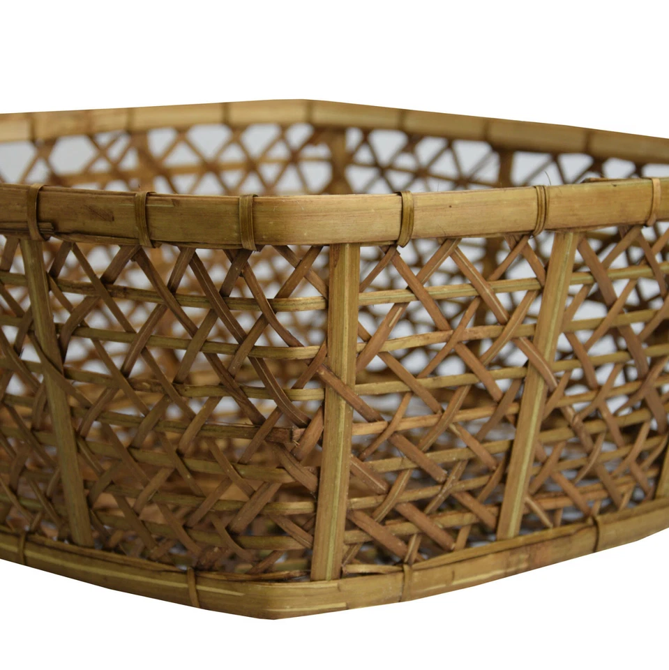 Panier Usage Universel Rotin Décoratif Unique Étagère Holz-Korb en Osier Travail - Photo 3/4