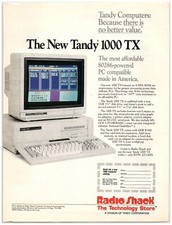 1987 Radio Shack Tech Store Print Ad, Tandy 1000 TX Computer 80286-Powered PC