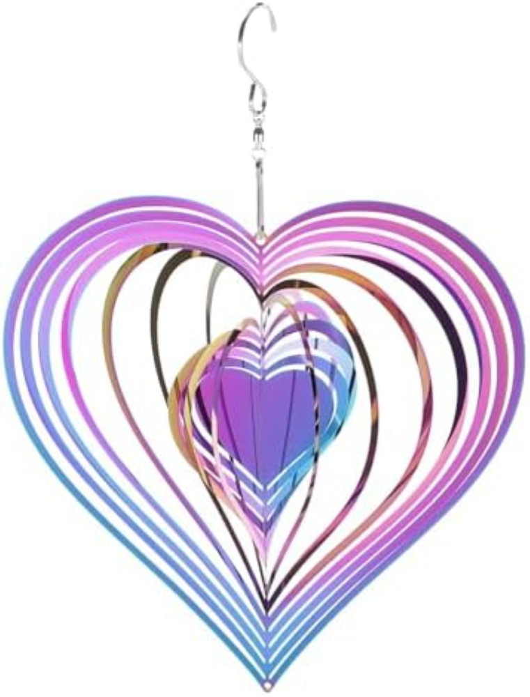 Campanello Eolico QUARKZMAN Cuore 3D | Regalo Acciaio Inox Giardino
