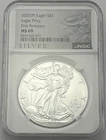 2025 (P) $1 American Silver Eagle w/ Eagle Privy Mark First Releases NGC MS69